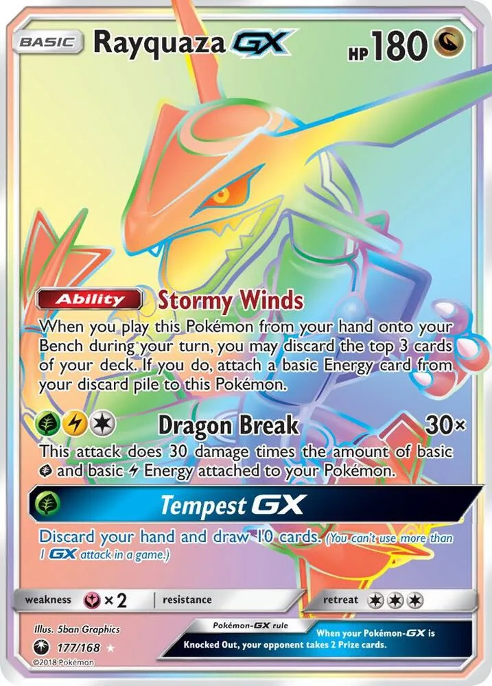 Rayquaza GX (Secret) Holofoil card