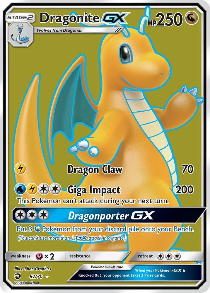 Dragonite GX (Full Art) Holofoil card