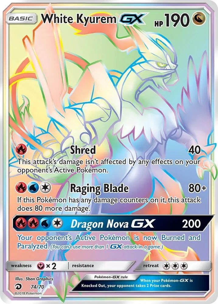 White Kyurem GX (Secret) Holofoil card