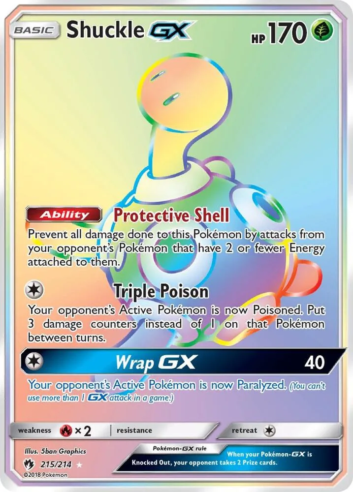 Shuckle GX (Secret) Holofoil card