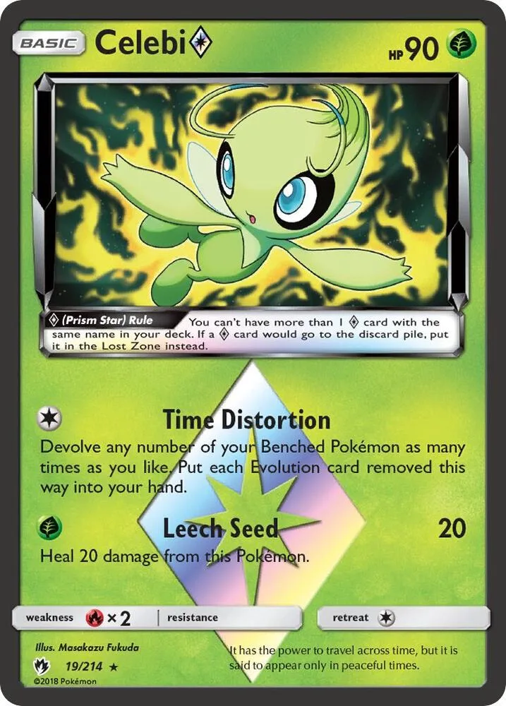 Celebi Prism Star card front