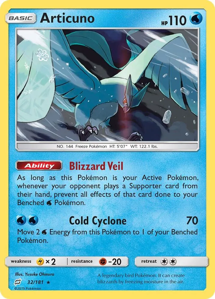 Articuno card front