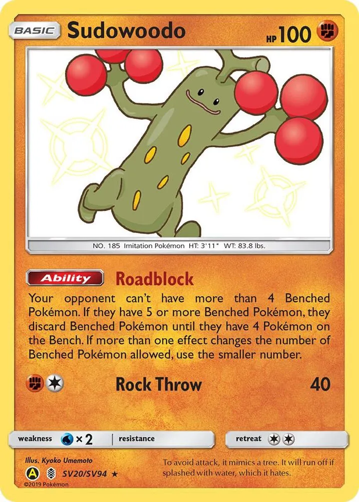 Sudowoodo card front
