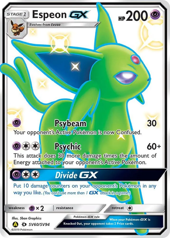 Espeon GX Holofoil card