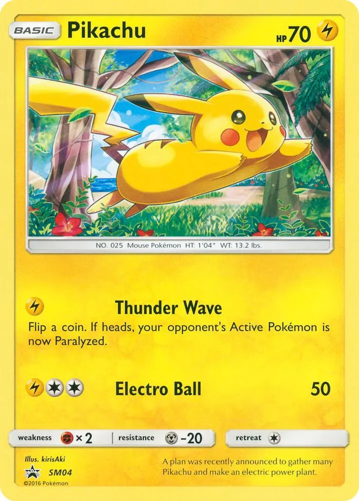 Pikachu card front