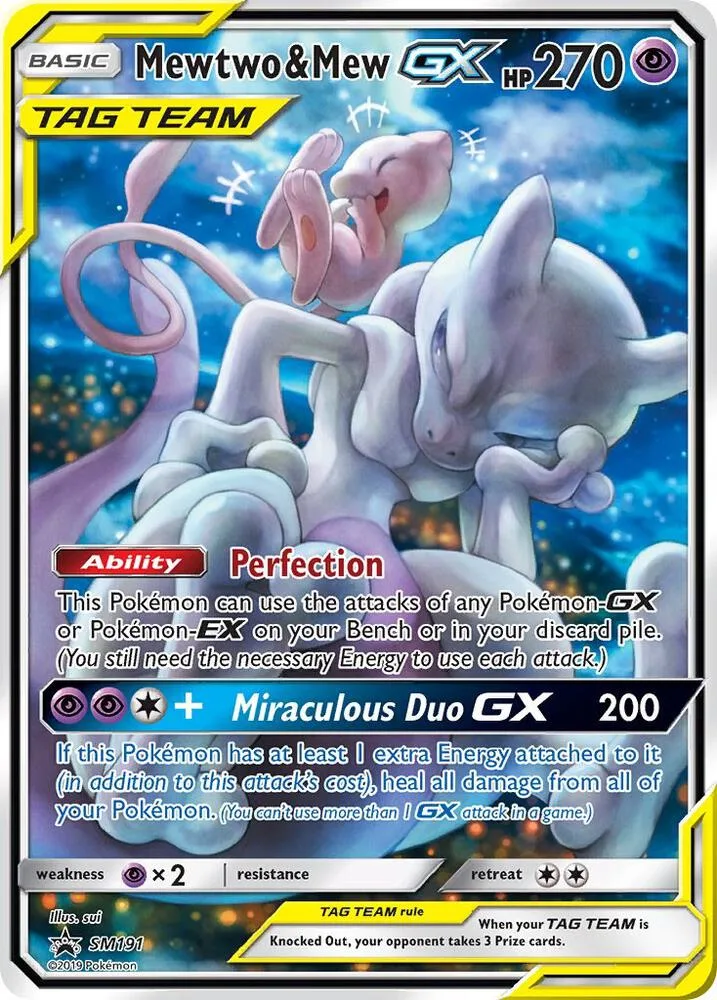 Mewtwo & Mew GX Holofoil card