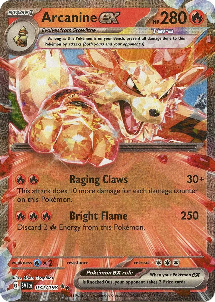 Arcanine ex card front