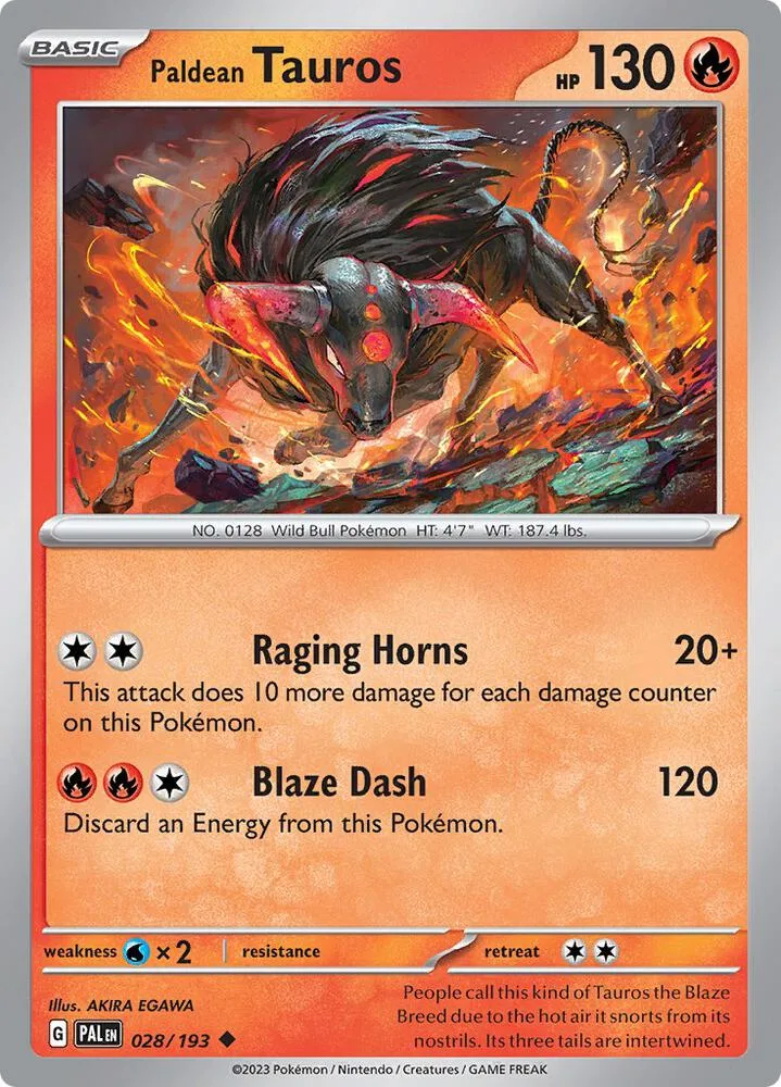 Paldean Tauros card front