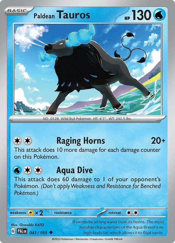Paldean Tauros card front