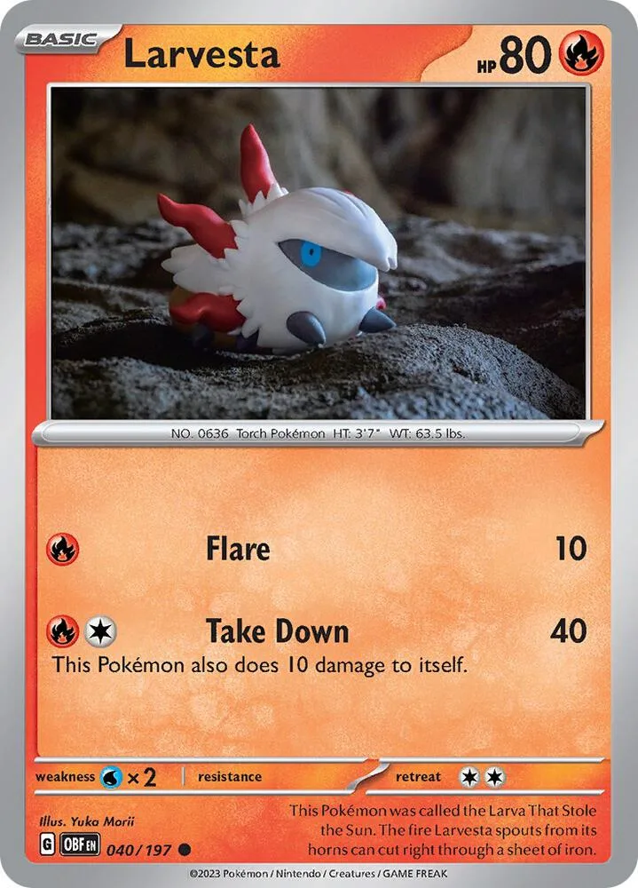 Larvesta card front