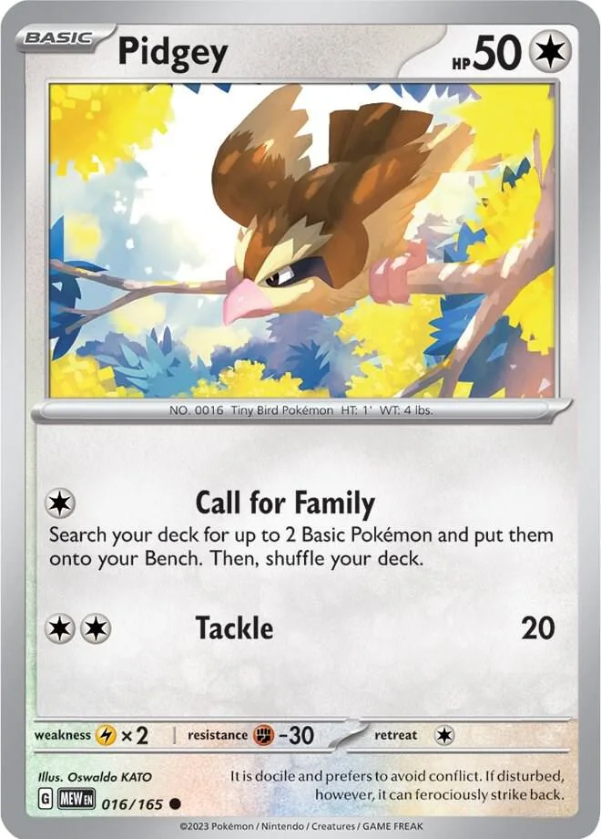 Pidgey card front