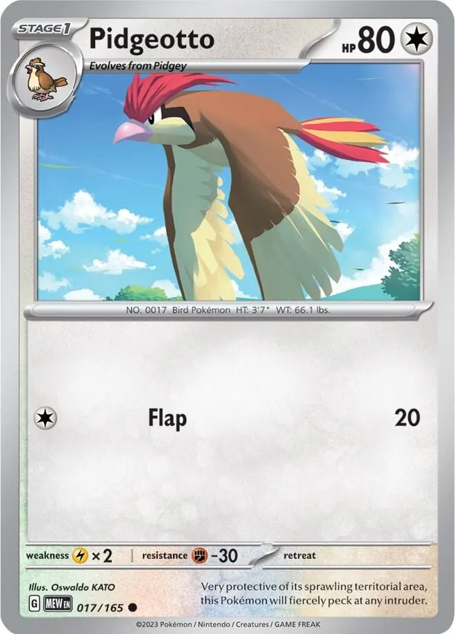 Pidgeotto card front