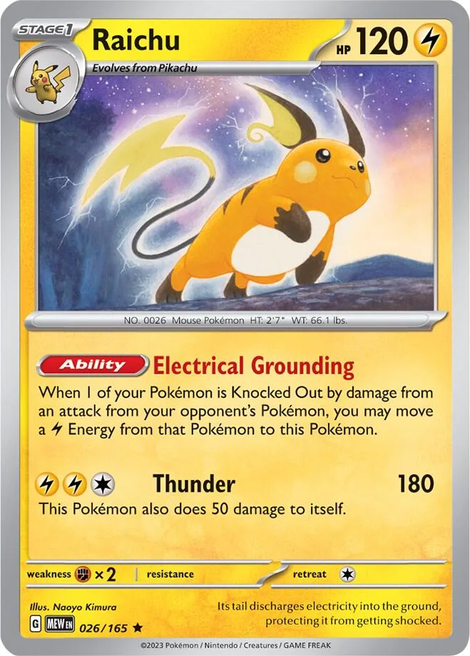 Raichu card front