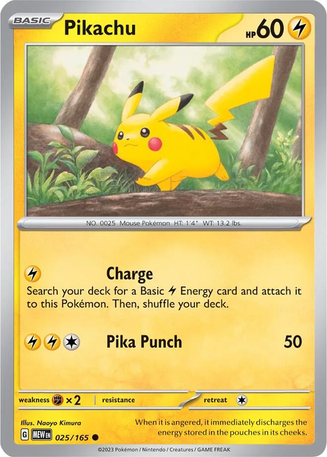 Pikachu card front