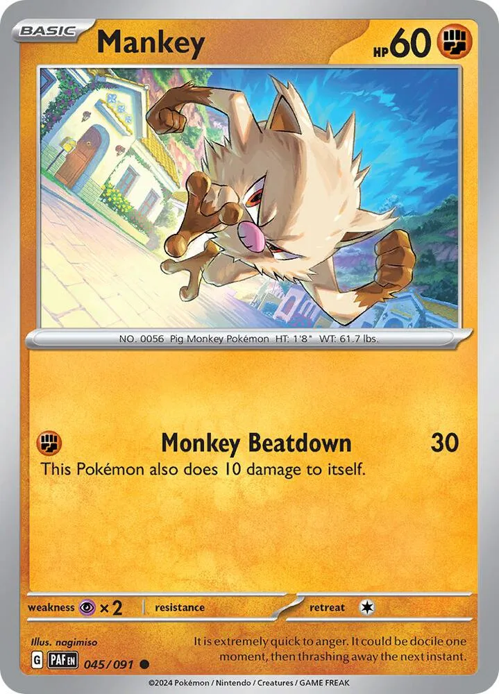 Mankey card front