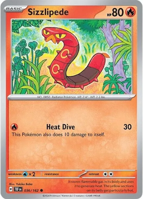 Sizzlipede card front