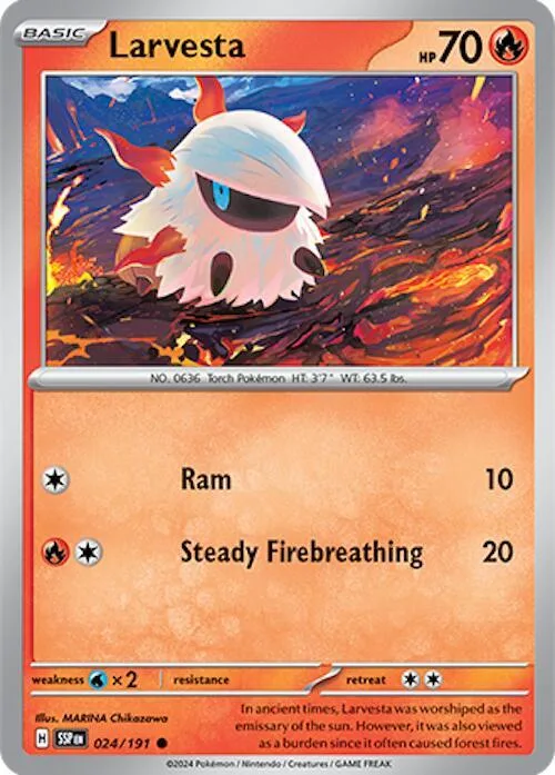 Larvesta card front
