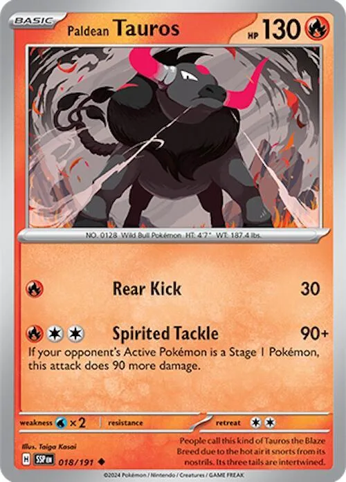 Paldean Tauros card front