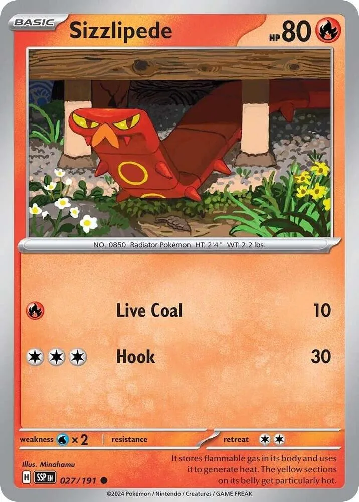 Sizzlipede card front