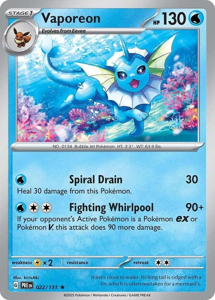 Vaporeon card front