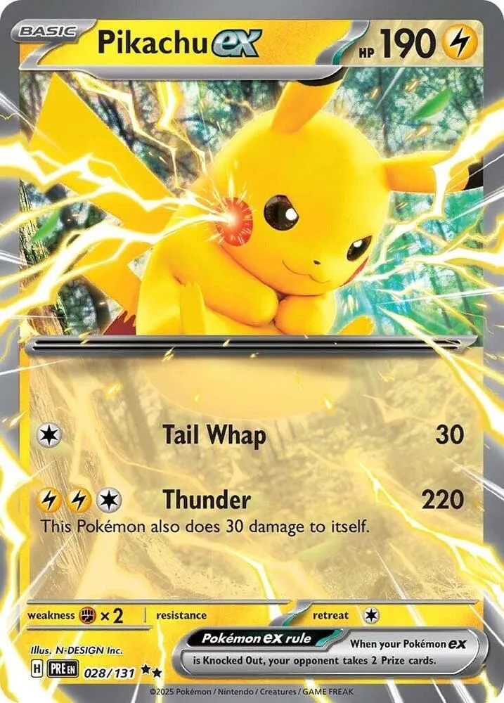 Pikachu ex card front