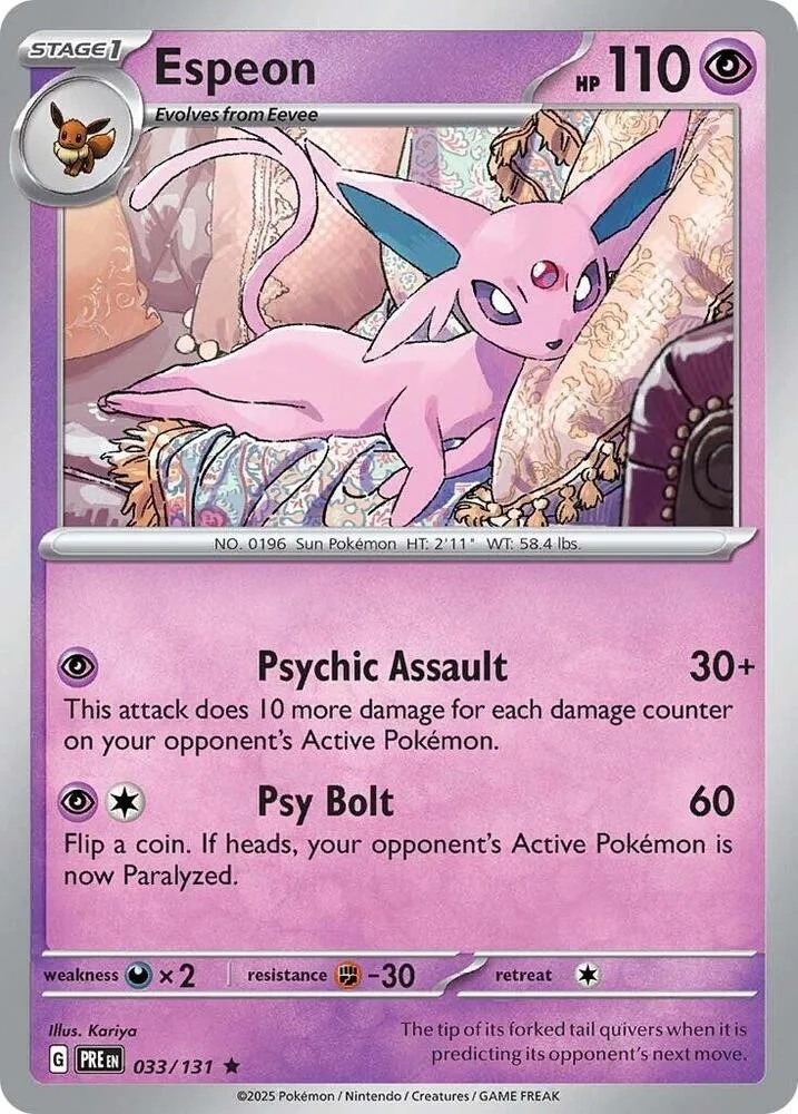 Espeon card front