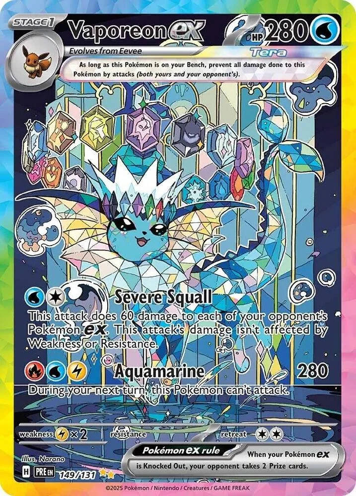 Vaporeon ex Holofoil card