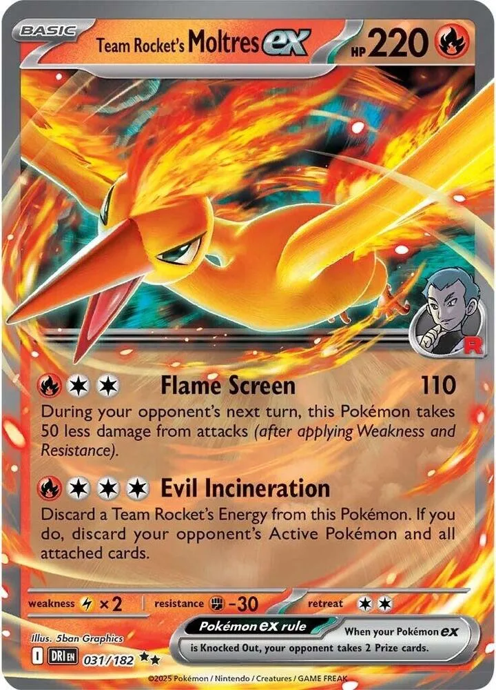 Team Rocket's Moltres ex card front