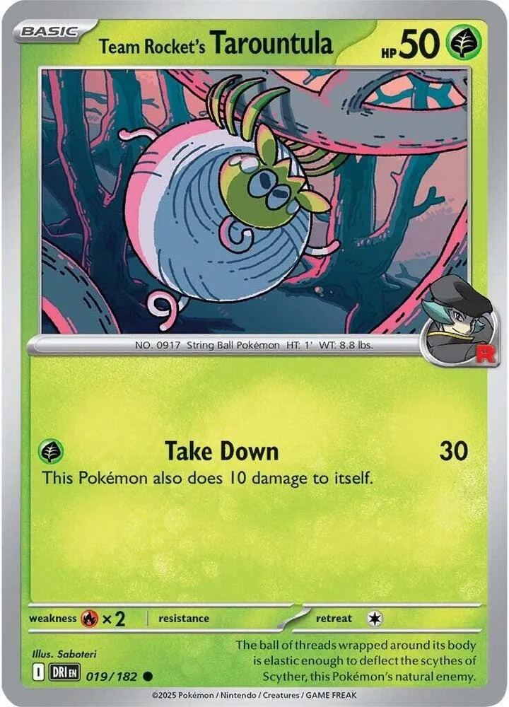 Team Rocket's Tarountula card front