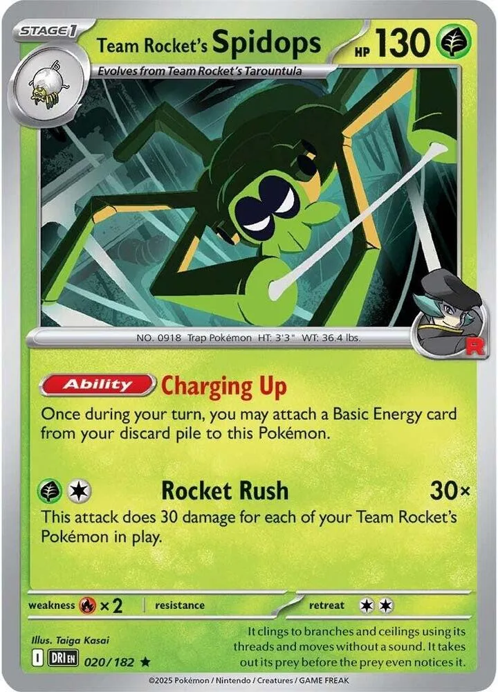 Team Rocket's Spidops card front