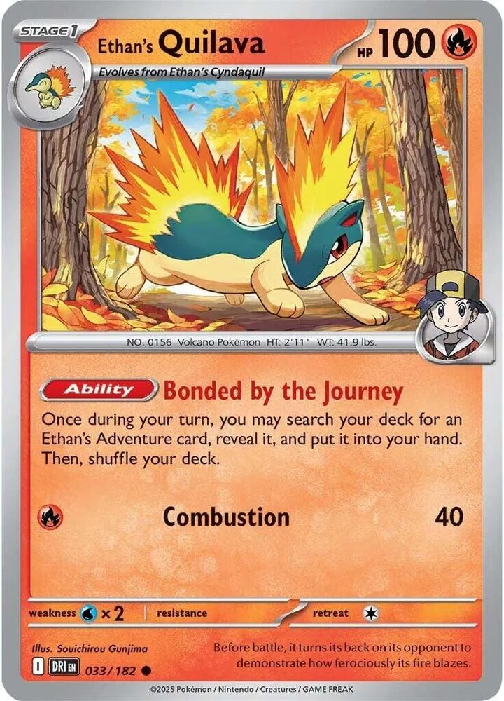 Ethan's Quilava card front