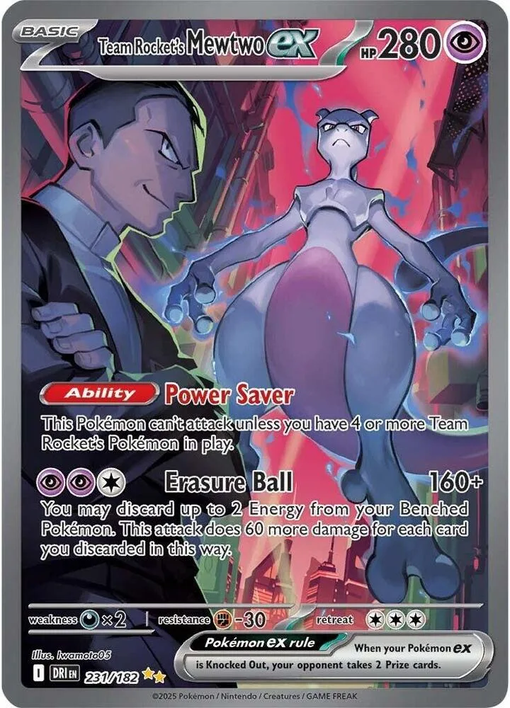 Team Rocket's Mewtwo ex Holofoil card