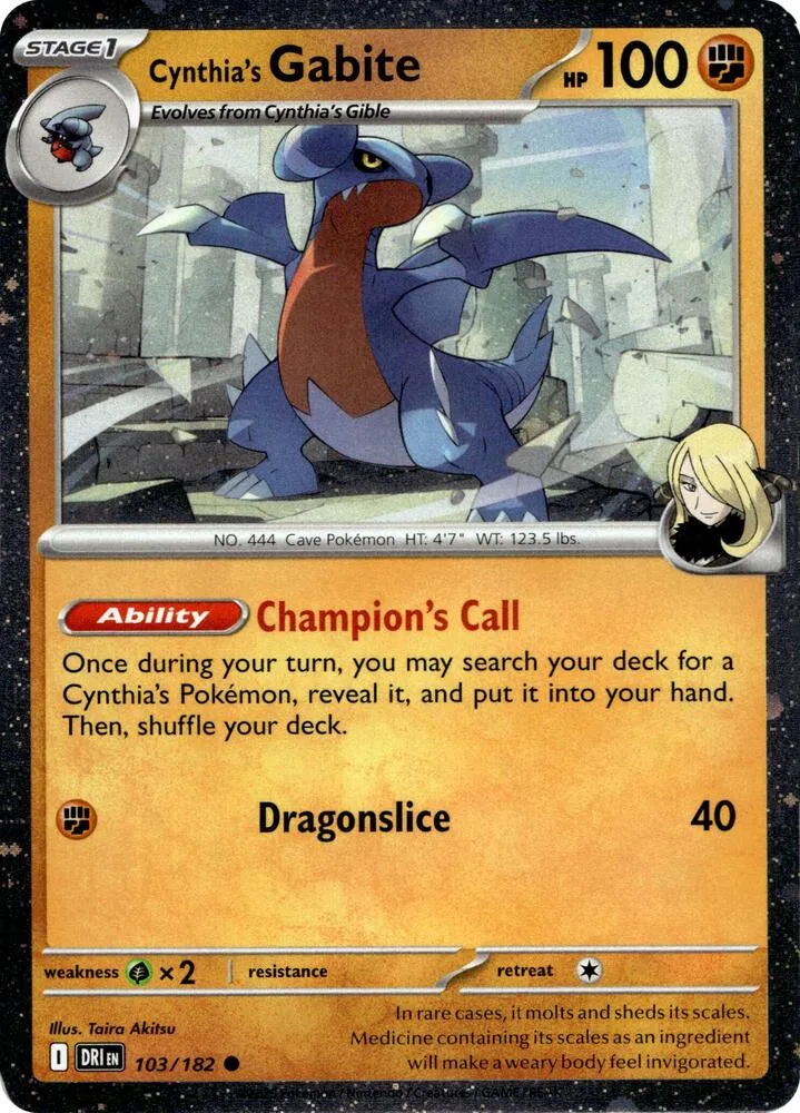 Cynthia's Gabite (Cosmos Holo) thumbnail