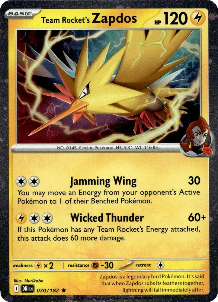 Team Rocket's Zapdos (Cosmos Holo) thumbnail