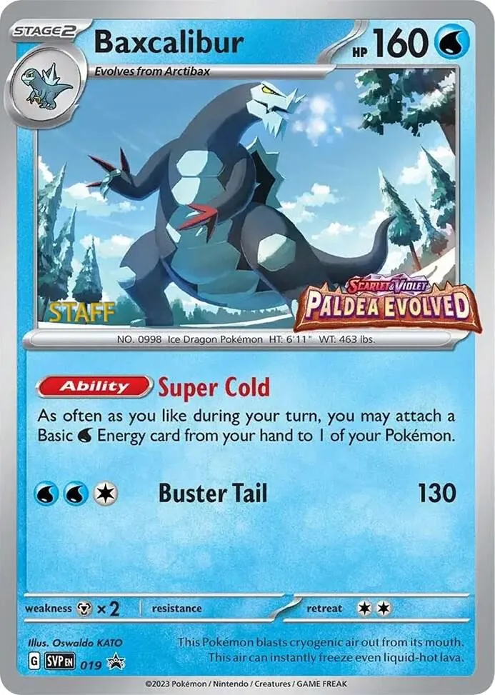 Baxcalibur (Prerelease) [Staff] card front