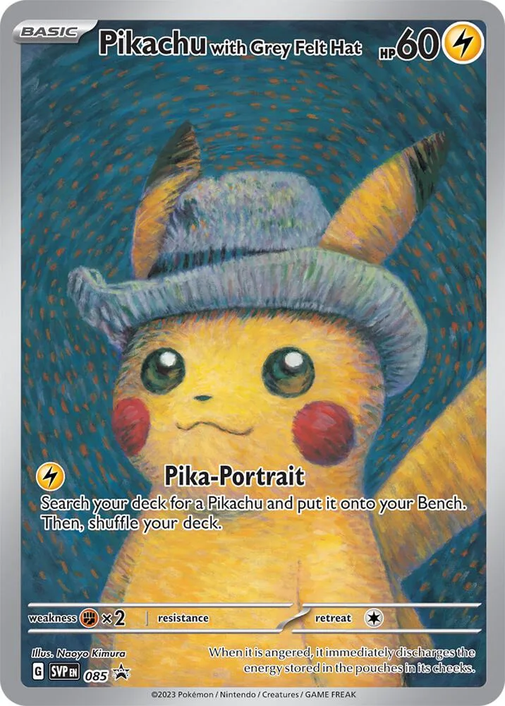 Pikachu with Grey Felt Hat Normal card