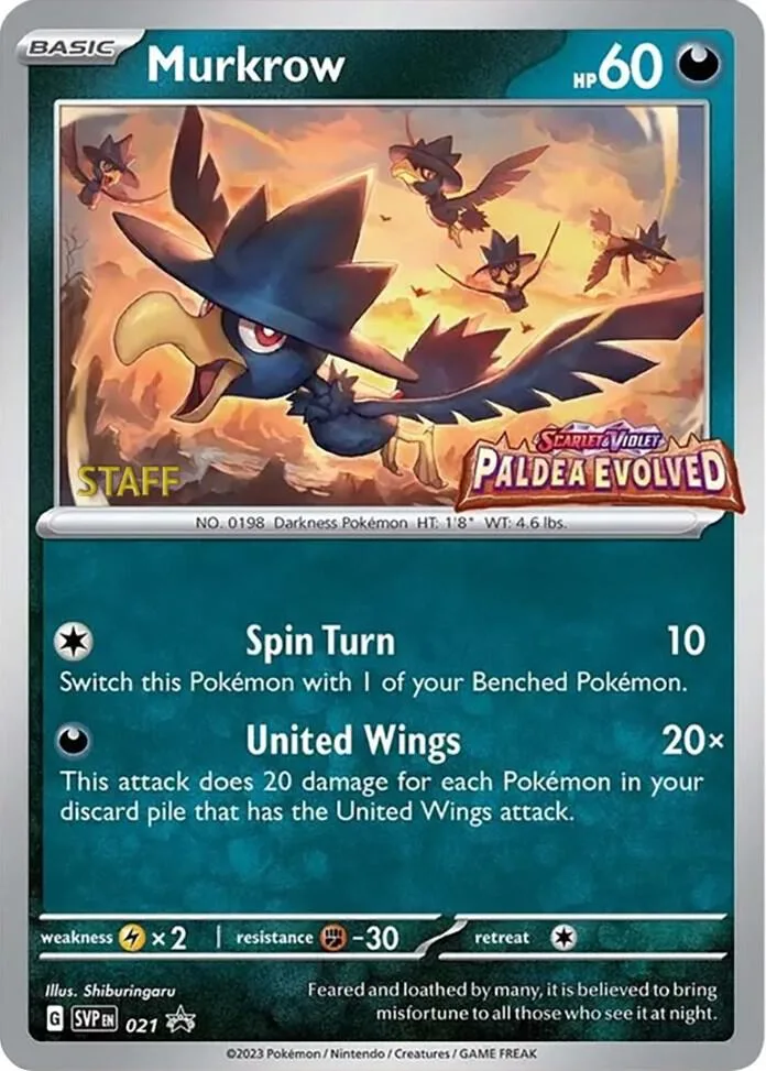 Murkrow (Prerelease) [Staff] card front
