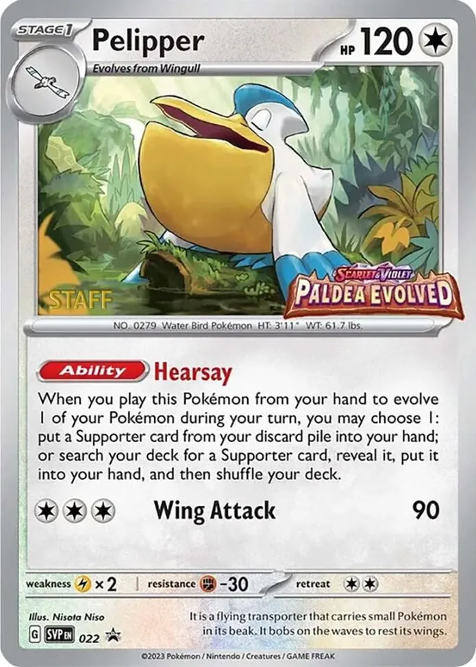 Pelipper (Prerelease) [Staff] card front