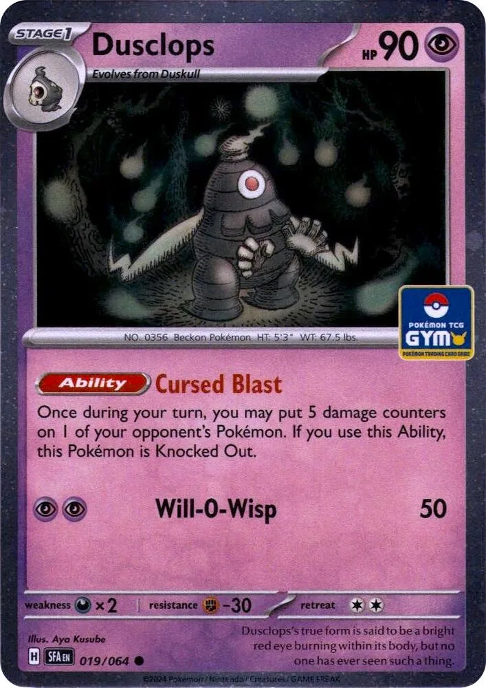 Dusclops (GYM) card front