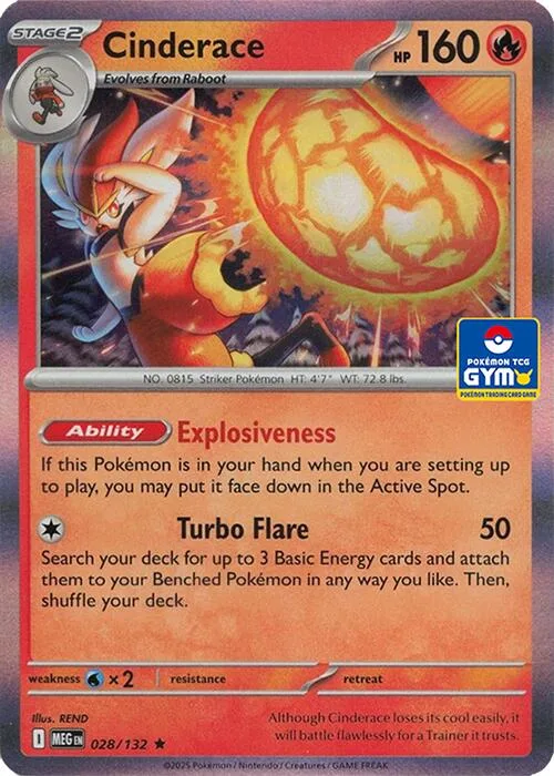 Cinderace (GYM) card front