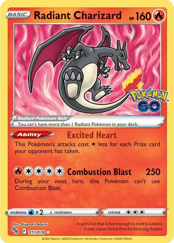 Radiant Charizard card front