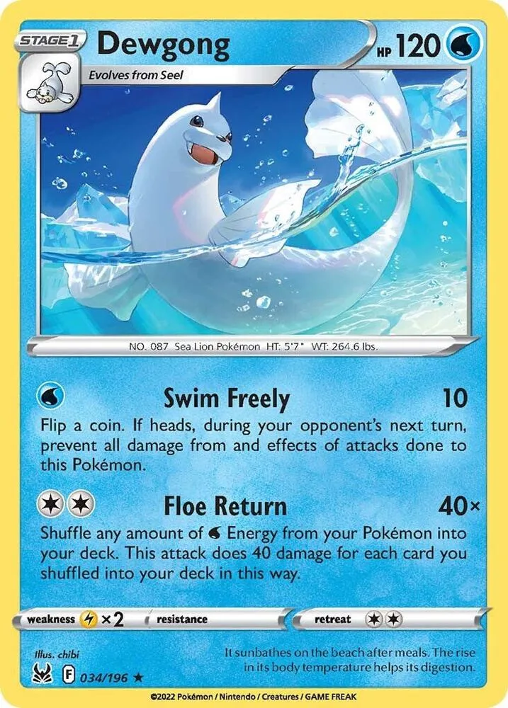 Dewgong card front