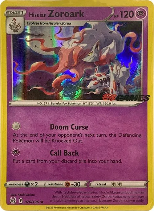 Hisuian Zoroark EB Games card