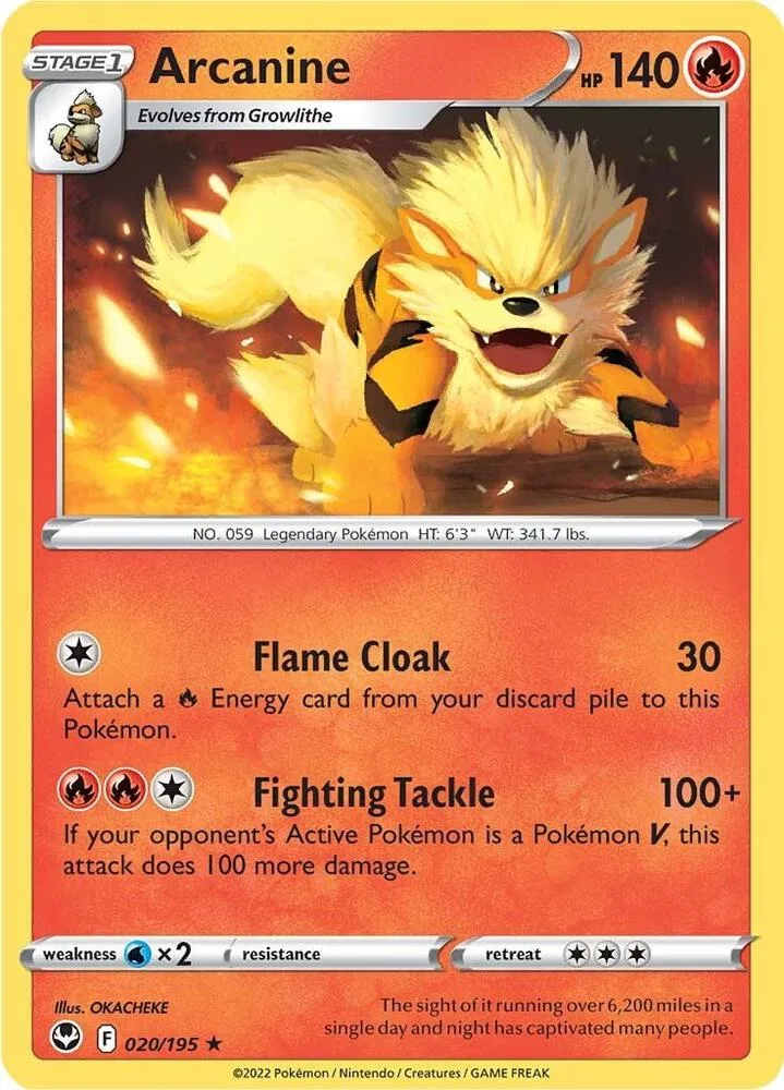 Arcanine card front