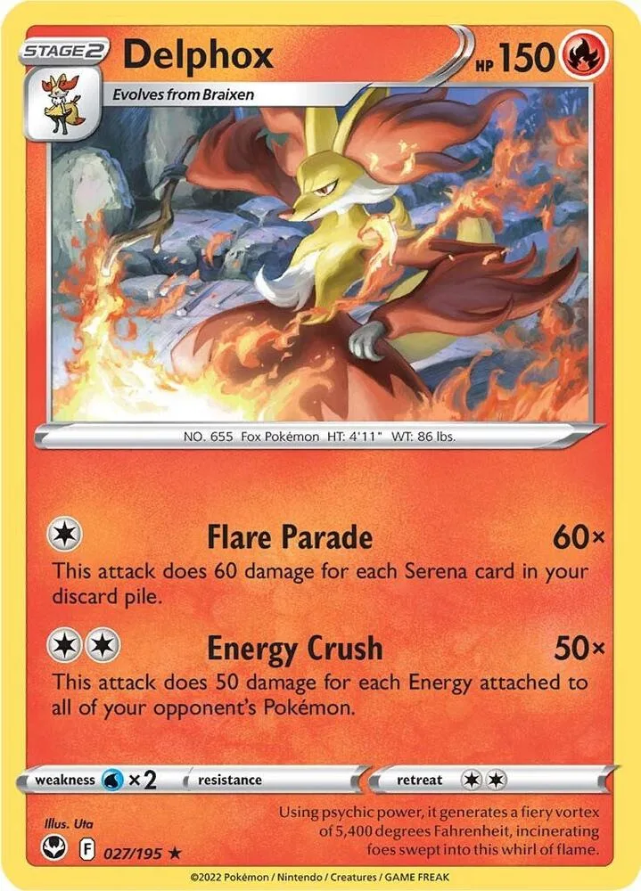 Delphox card front