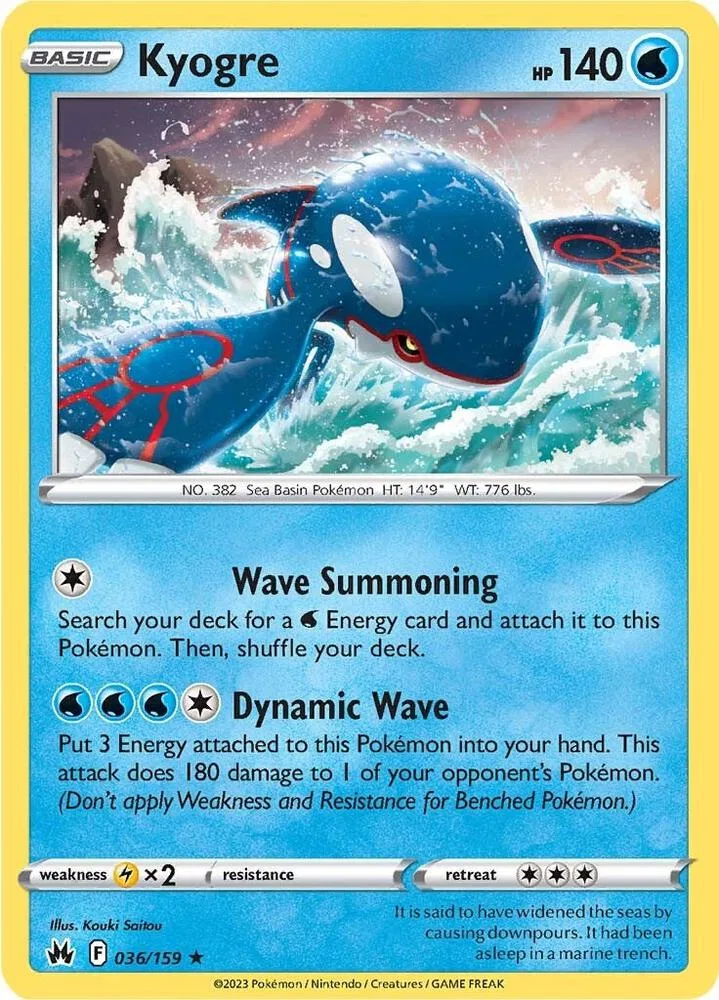 Kyogre card front