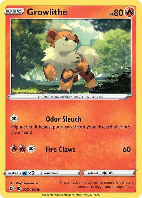 Growlithe card front