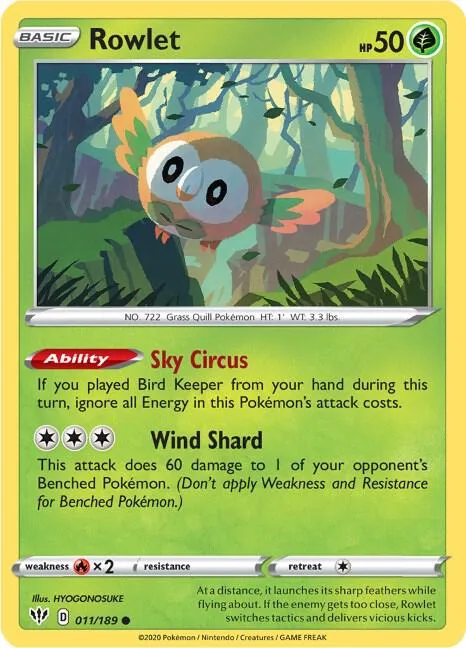 Rowlet card front