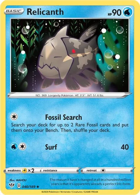 Relicanth card front