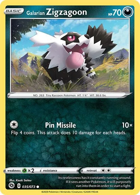 Galarian Zigzagoon card front